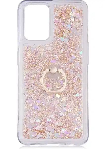 Oppo A54 4G için Sıvılı Simli Yüzüklü Kılıf: Şıklık ve Koruma Bir Arada