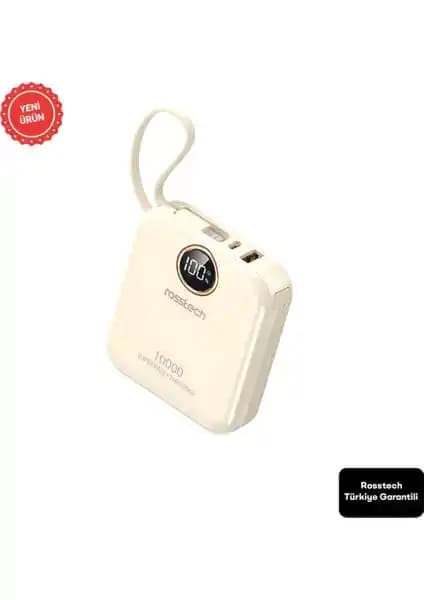 Rosstech RS-400 Ultra Slim Powerbank 10.000 mAh Hafif ve Güvenilir Taşınabilir Şarj Cihazı