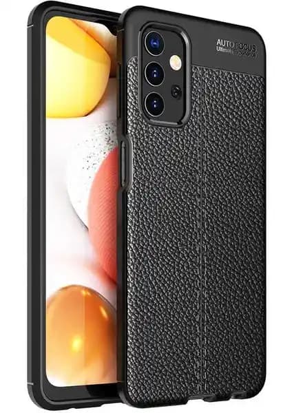 Samsung Galaxy A13 4G için şık ve dayanıklı deri görünümlü silikon kılıf