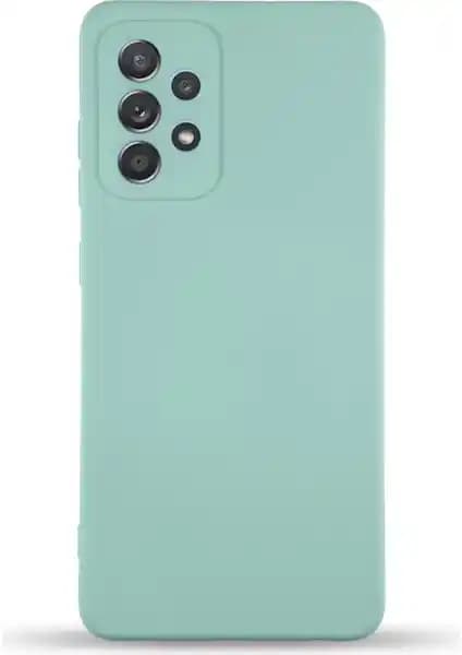 Samsung Galaxy A33 5G için Kadife İç Kapaklı Silikon Kılıf Turkuaz Renkli Koruma