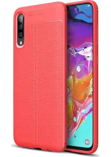 Samsung Galaxy A70 için Deri Görünümlü Lux Niss Silikon Kılıf Şıklık ve Koruma Sağlar