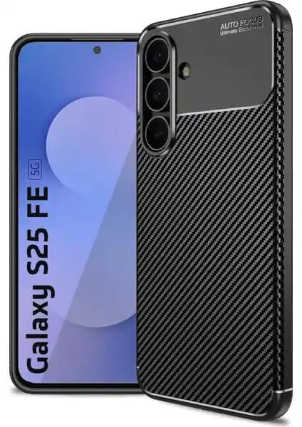 Samsung Galaxy S25 FE için karbon görünümlü silikon telefon kılıfı detaylı inceleme ve özellikleri