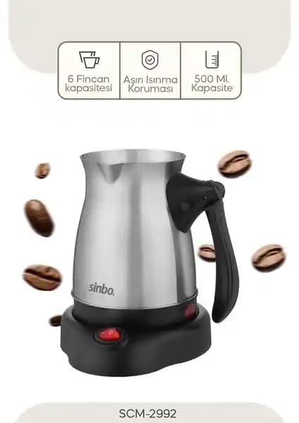 Sinbo 2992 Elektrikli Çelik Cezve: Modern Tasarım ve Üstün İşlevsellik Özellikleri