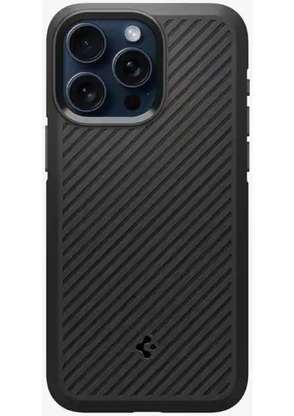 Spigen Core Armor Matte Black Kılıf iPhone 15 Pro Max için Güçlü Koruma ve Şık Tasarım
