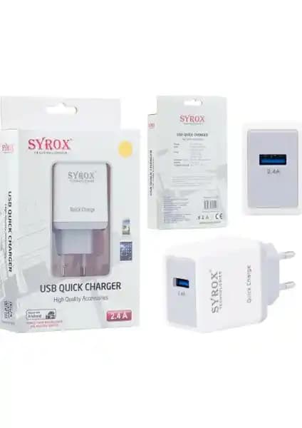 Syrox 2.4A Şarj Başlığı: Hızlı ve Güvenilir Şarj Çözümü Ev ve Seyahat İçin