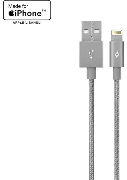 Ttec Alumicable MFi Apple iPhone Uyumlu Dayanıklı ve Şık Şarj Kablosu 1 Metre