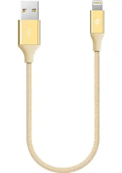 Ttec AlumiCable Mini Lightning Şarj ve Veri Aktarım Kablosu Altın Kaplama 30 cm