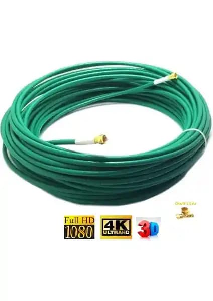 Vwin 20 Metre 64 Tel RG6/U4 Gold Uçlu Anten Kablosu Yüksek Performans ve Dayanıklılık