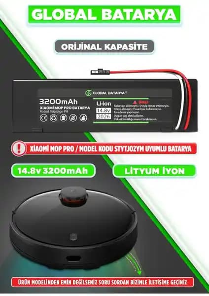 Xiaomi Mi Vacuum Mop Pro Akıllı Robot Süpürge Bataryası Performans ve Güvenlik Özellikleri