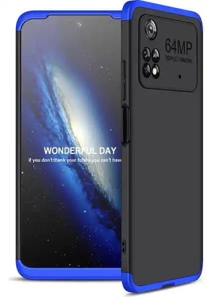 Xiaomi Poco M4 Pro 4G için 3 Parçalı 360 Ays Kapak Kılıf Güçlü Koruma ve Estetik Tasarım