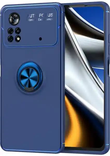 Xiaomi Poco M4 Pro 4G için Yüzüklü Manyetik Silikon Kılıf Şıklık ve Koruma Sunar