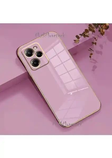 Xiaomi Poco X5 Pro için Parlak Altın Kenarlı Silikon Kılıf Şıklık ve Koruma Sunar