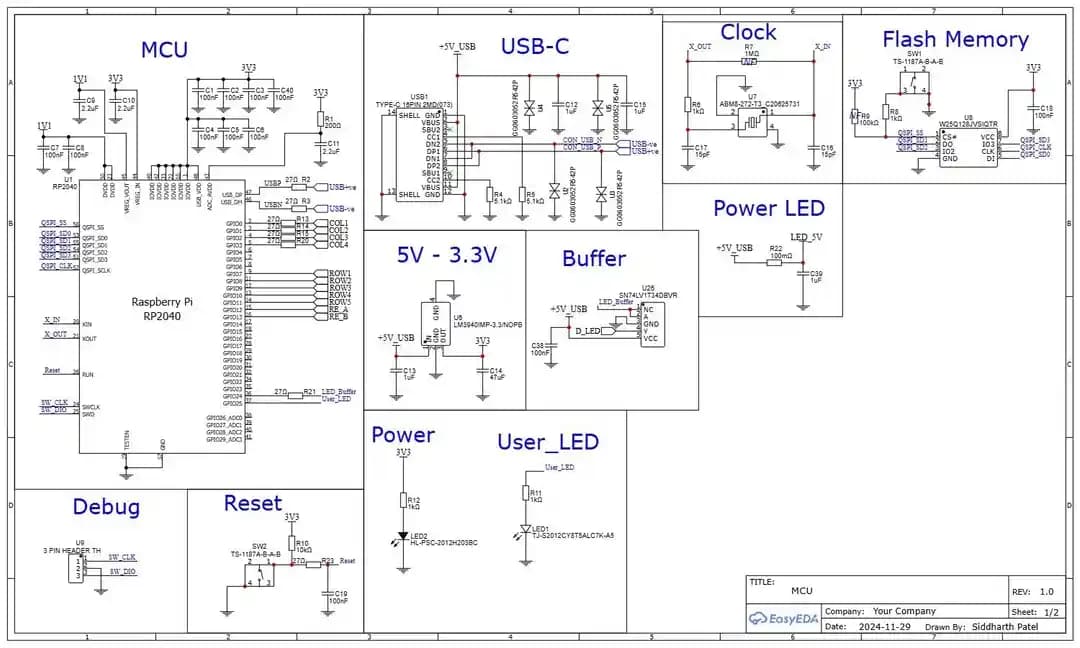 RP2040 Tabanlı Macropad Tasarımında Kritik Elektronik Bileşenlerin Seçimi ve Düzeni