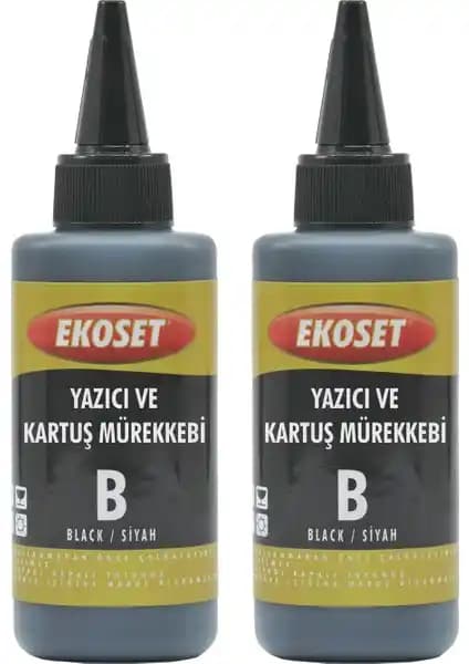 Ekoset Siyah Tanklı Yazıcı Mürekkebi 200ml Uyumlu Canon ve Uzun Ömürlü Performans