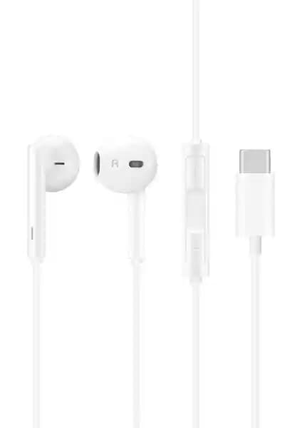 Lucatech iPhone 15 ve 15 Plus Uyumlu Type-C Kablolu Kulaklık Yüksek Ses Kalitesi