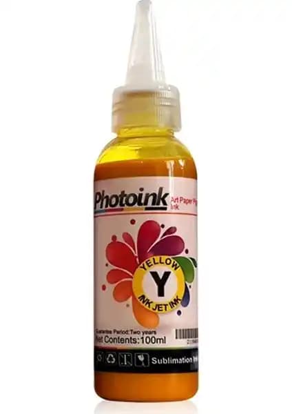 Photoink Süblimasyon Transfer Baskı Mürekkebi Sarı Renk Yüksek Kalite ve Dayanıklılık