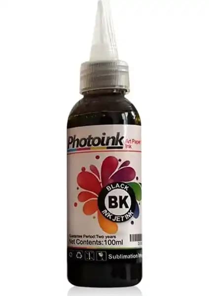 Photoink Süblimasyon Transfer Baskı Mürekkebi Siyah 100 Gramla Yüksek Kalite Baskı Çözümleri
