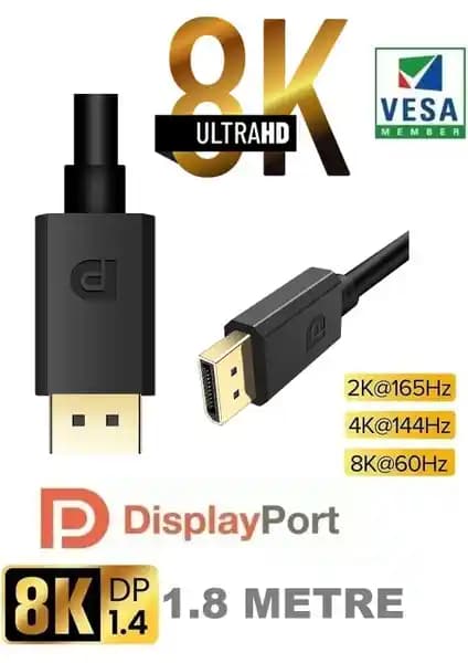 SHOW PRIME 8K DisplayPort Kablosu En Üst Düzey Görüntü ve Performans İçin Tasarlandı