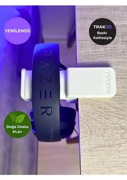 Trak3D Asılabilir Kulaklık Standı Beyaz Modern ve Dayanıklı Masa Düzeni Aksesuarı