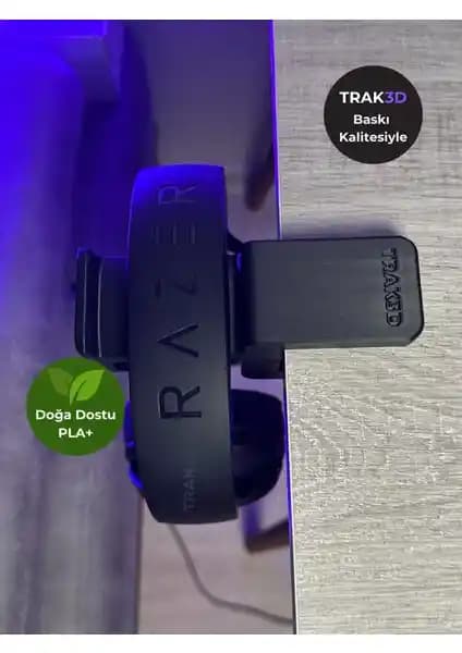 Trak3D Asılabilir Kulaklık Standı Siyah – Sağlam ve Estetik Masa Düzeni Çözümü