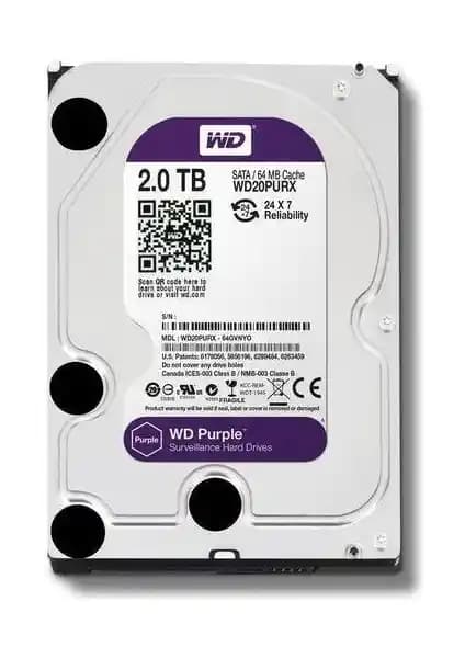 WD Purple 2 TB Güvenlik Harddiskleri Güvenlik Kameraları ve Veri Depolama İçin Uygun