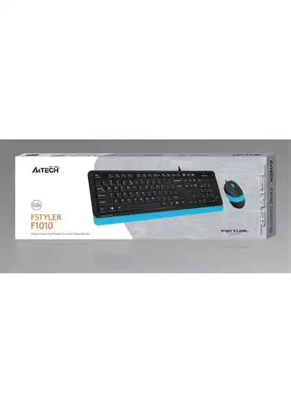 A4Tech F1010 USB Q Trk Optik Mouse ve Standart Klavye Seti Günlük Kullanım İçin Uygun