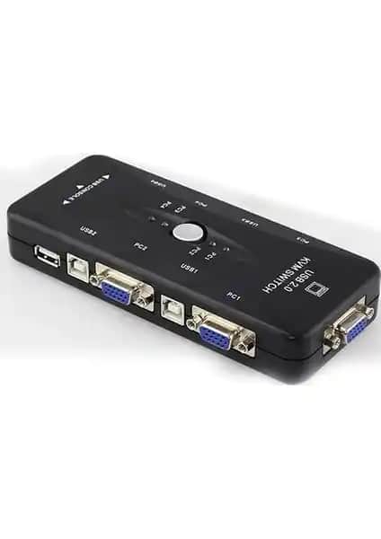 Alfais 4210 4 Port USB KVM Switch Çoklayıcı ile Çoklu Bilgisayar Kontrolü ve Kolay Geçiş