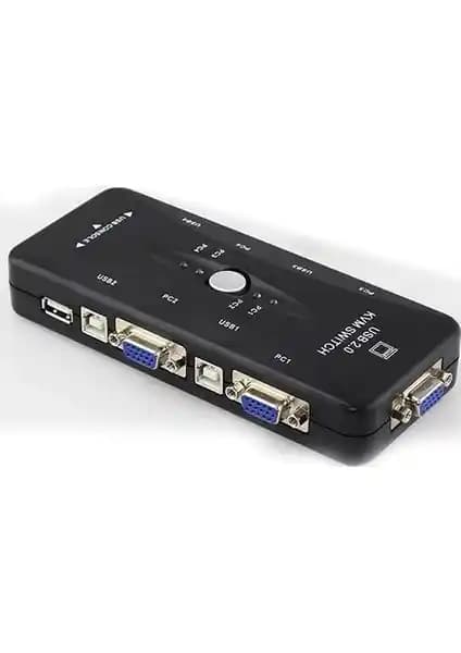 Alfais 4210 4 Port USB KVM Switch Çoklayıcı ile Çoklu Bilgisayar Kontrolü ve Kolay Geçiş