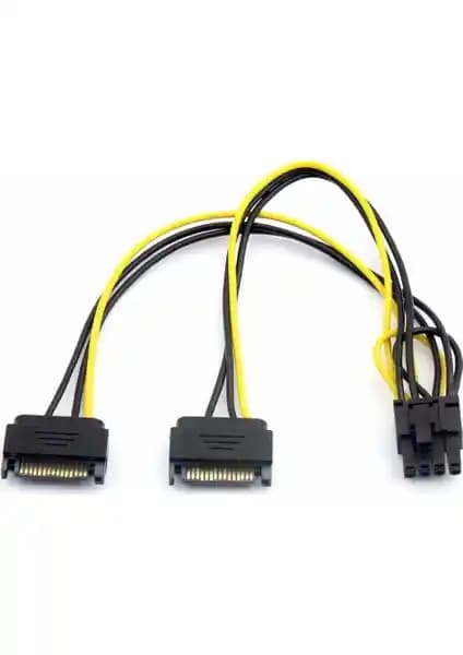 Alfais 4327 2x SATA'dan 8 Pin PCI-E Güç Dönüştürücü ile Güç Kaynaklarınızı Geliştirin