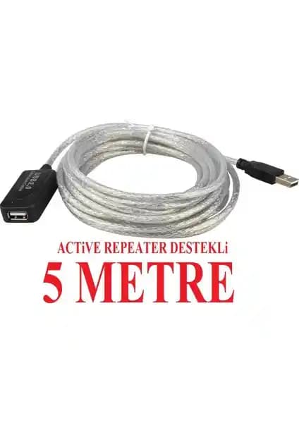Alfais 4636 Aktif USB Uzatma Kablosu 5 Metre Uzunlukta Güç ve Stabilite Sağlar