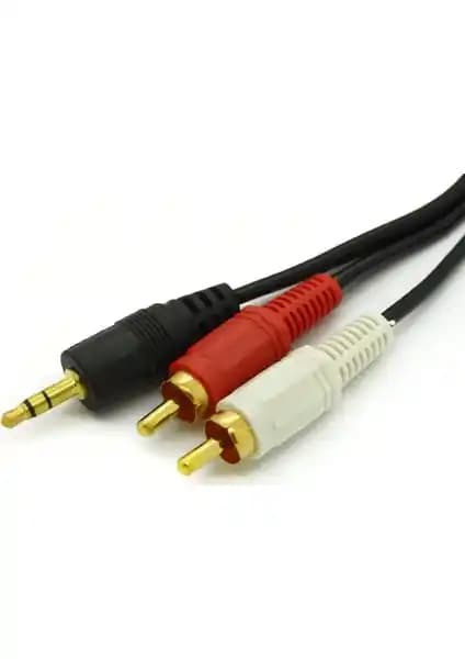 Alfais 4654 3.5 mm stereo to 2 RCA ses kablosu yüksek kaliteli ve dayanıklı bağlantı çözümü