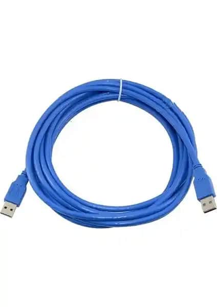 Alfais 4919 USB 3.0 Erkek Erkek 1.5 Metre Bağlantı Kablosu Yüksek Hızlı Veri Transferi