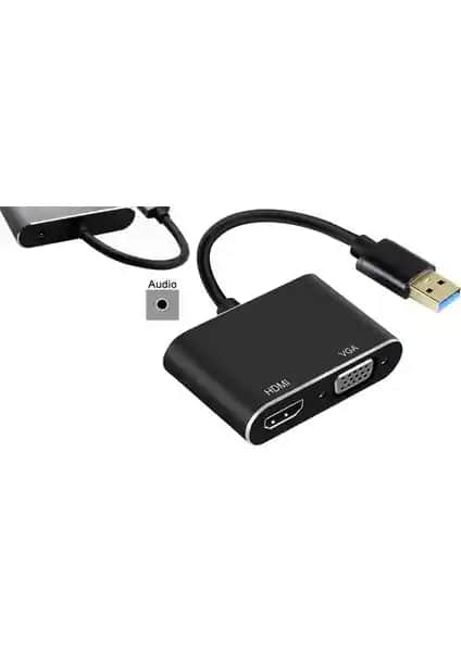 Alfais 4933 USB 3.0 Adaptörü: Çok Fonksiyonlu HDMI VGA Çözümünüz