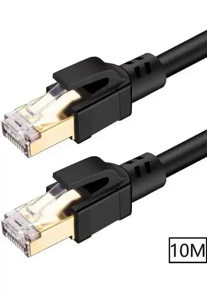 Alfais 5217 Cat8 Ethernet Kablosu 10 Metre Yüksek Hızlı ve Güvenilir Veri Transferi
