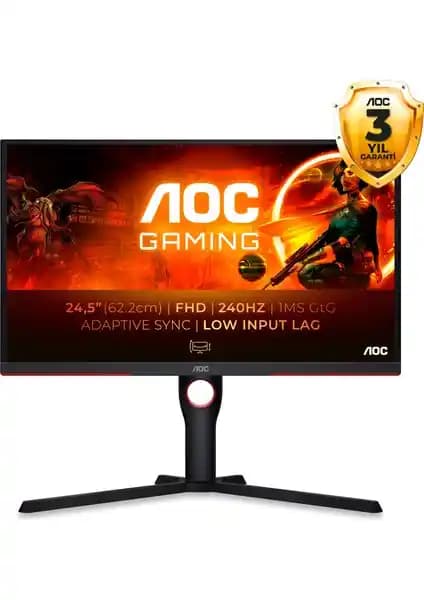 AOC 24.5 inçlik oyun monitörü yüksek performans ve şık tasarımıyla öne çıkar
