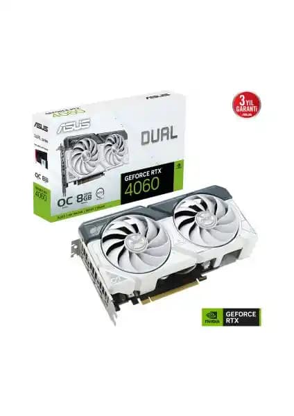 ASUS Dual GeForce RTX 4060 White OC Edition Yüksek Performanslı Oyun ve Grafik Kartı