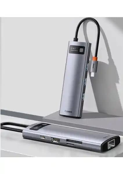Baseus 8in1 Type-C Çoklayıcı Hub: Çok Fonksiyonlu ve Şık Tasarım ile Gelişmiş Bağlantı Seçenekleri