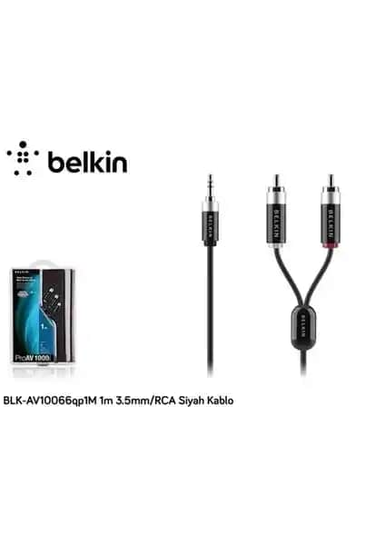 Belkin 1 Metre Siyah 3.5mm RCA Ses Kablosu Yüksek Kalite ve Dayanıklılık