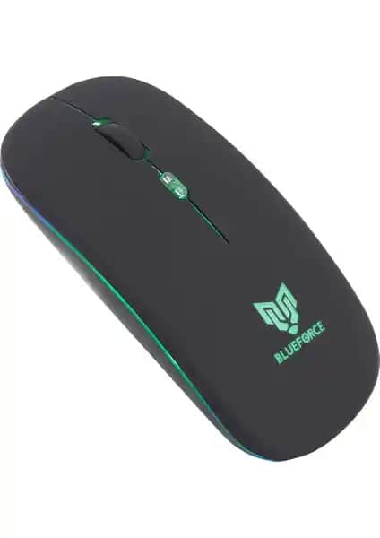 Blueforce 2,4GHz Bluetooth Kablosuz Sessiz Mouse: Şık ve Yüksek Performanslı Ergonomik Tasarım