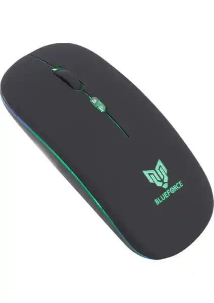 Blueforce 2,4GHz Bluetooth Kablosuz Sessiz Mouse: Şık ve Yüksek Performanslı Ergonomik Tasarım