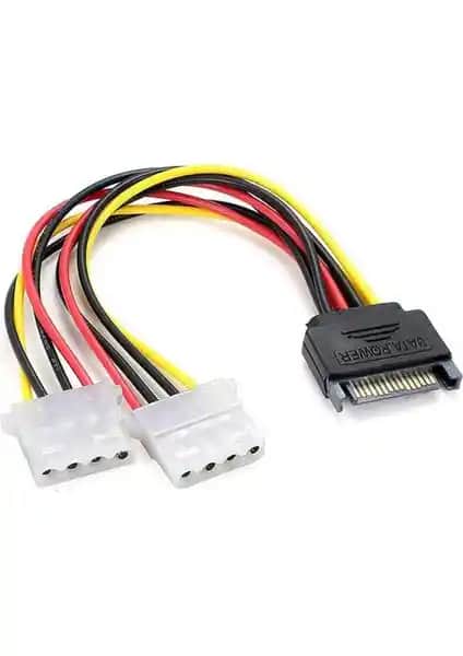 Boblov Sata 15 Pin Erkek To Molex 4 Pin Dişi Y Power Kablo Güç Bağlantı Çözümü
