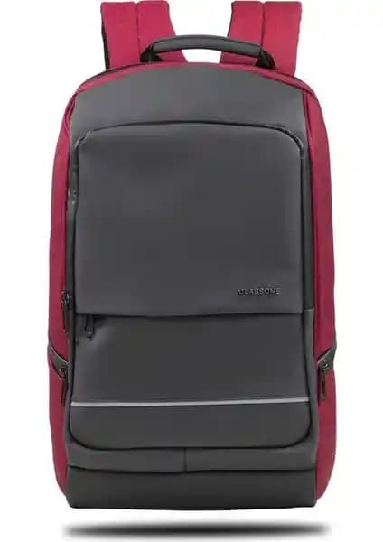 Classone BP-IT705 Pavia 15.6 İnç Notebook Sırt Çantası Bordo Renkli Günlük Kullanım İçin