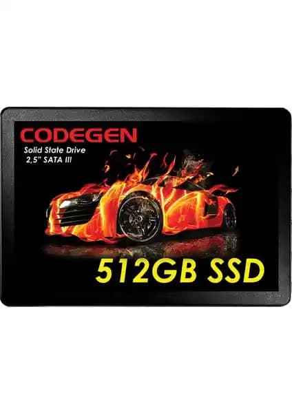 Codegen CDG-512GB-SSD25: Yüksek Performanslı 512GB SATA 3 SSD Dahili Depolama