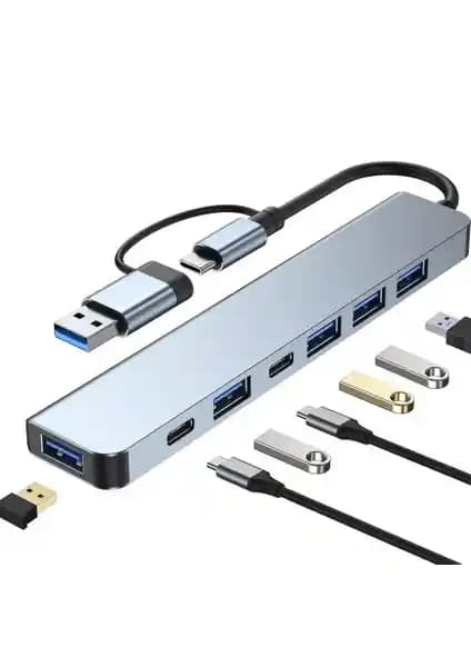 Comse 7 in 1 USB Çok Portlu Adaptör: Yüksek Performans ve Çok Yönlü Bağlantı Çözümü