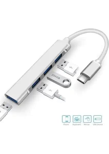 Comse Macbook 4 Port USB 3.0 Hub: Estetik ve Çok Yönlü Bağlantı Çözümü