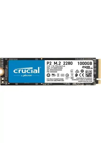 Crucial P2 1TB NVMe PCIe M.2 SSD yüksek hız ve güvenilirlik sağlayan depolama çözümüdür
