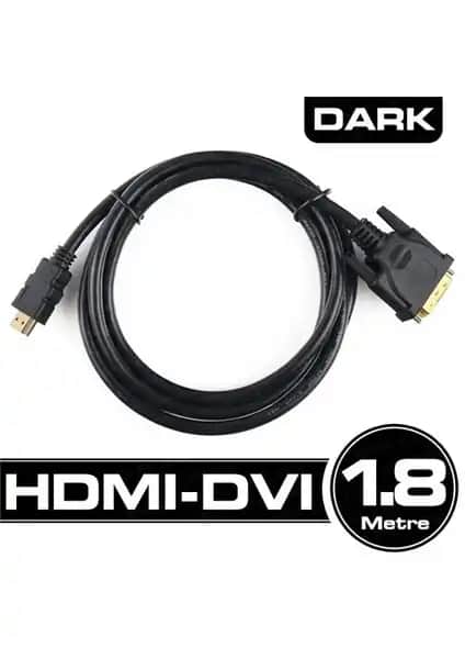 Dark DK-CB-DVIXHDMIL180 HDMI-DVI Çift Yönlü Yüksek Kaliteli Görüntü Kablosu 1.8 Metre