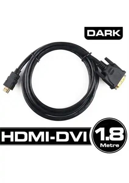 Dark DK-CB-DVIXHDMIL180 HDMI-DVI Çift Yönlü Yüksek Kaliteli Görüntü Kablosu 1.8 Metre