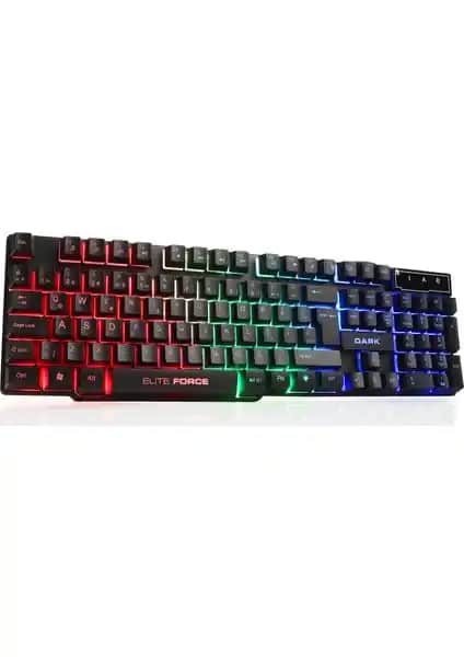 Dark Force Mekanik Türkçe Q Klavye Modern RGB Aydınlatmalı Dayanıklı Tasarım