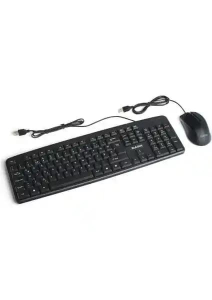 Dark KM1040F Kablolu Türkçe F Klavye ve Mouse Seti Ofis ve Ev Kullanımı İçin Uygun
